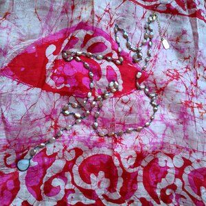 Ela Rae Yaeli V Necklace in Pink Pearlized Moonstone 40" Necklace